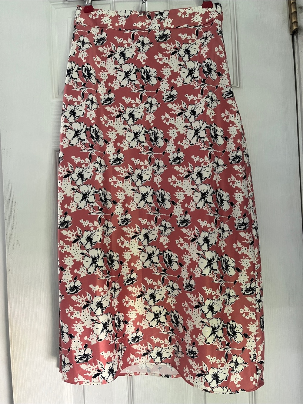 Anthropologie Hutch Pink Floral Isla Bias Midi Skirt